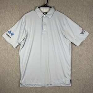 Footjoy Shirt Men's Size Medium Golf Short Sleeved Sky Blue Stretch Performance